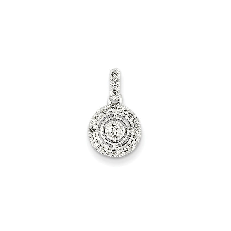 14k White Gold Diamond Circle Pendant
