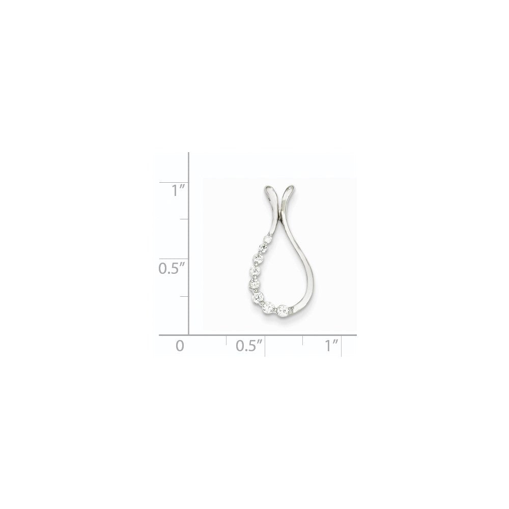 14k White Gold Real Diamond Teardrop Pendant