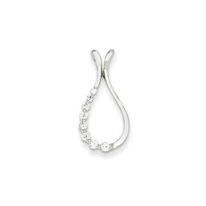 14k White Gold Real Diamond Teardrop Pendant