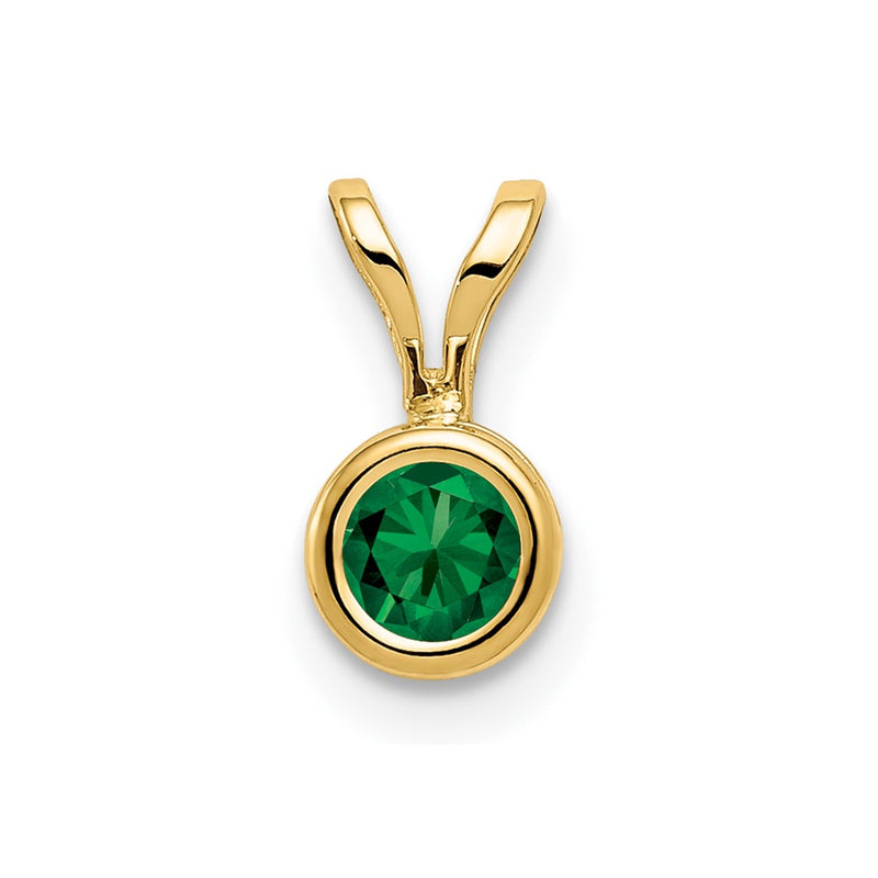 14K Yellow Gold 4mm Mount St. Helens bezel pendant
