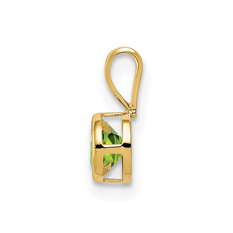 14K Yellow Gold 4mm Peridot bezel pendant