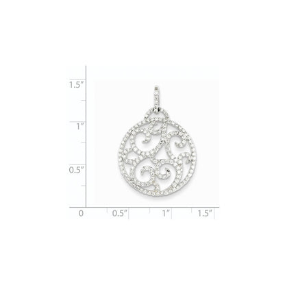 14k White Gold Fancy Real Diamond Pendant