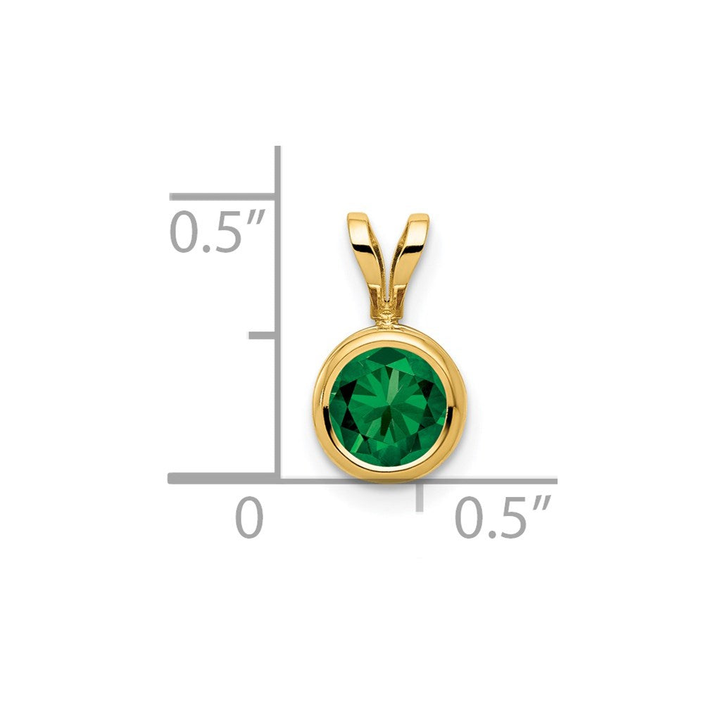14K Yellow Gold 6mm Mount St. Helens bezel pendant