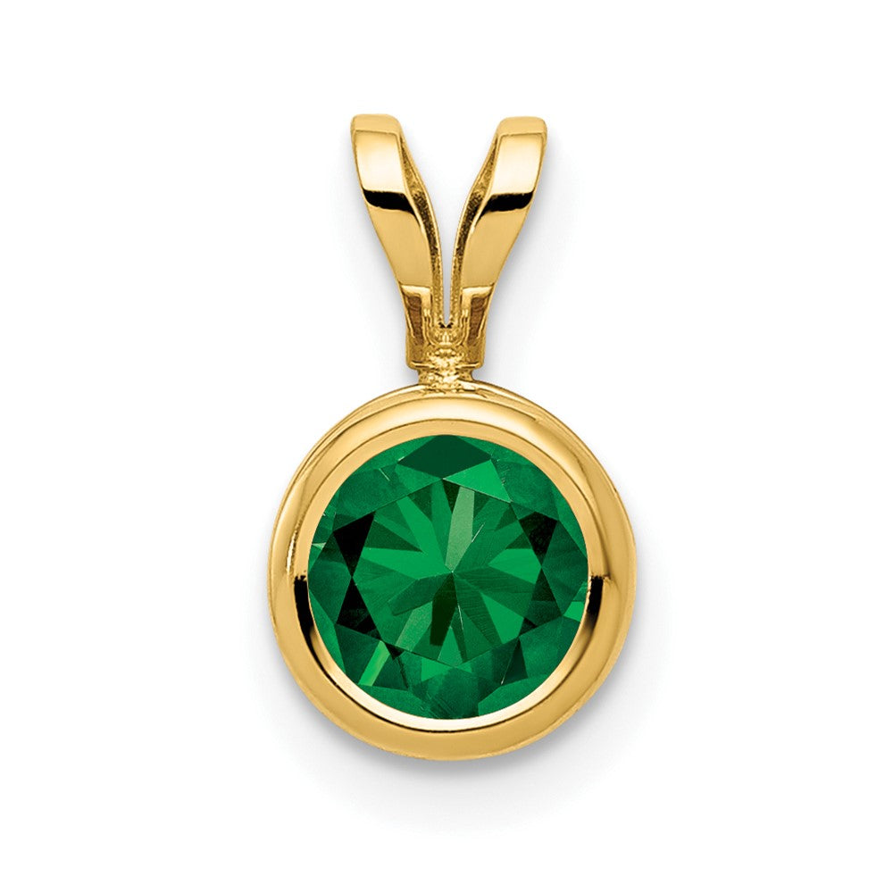 14K Yellow Gold 6mm Mount St. Helens bezel pendant