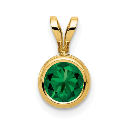 14K Yellow Gold 6mm Mount St. Helens bezel pendant