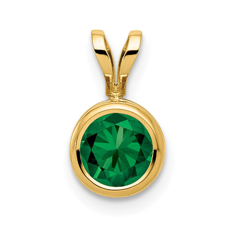 14K Yellow Gold 6mm Mount St. Helens bezel pendant