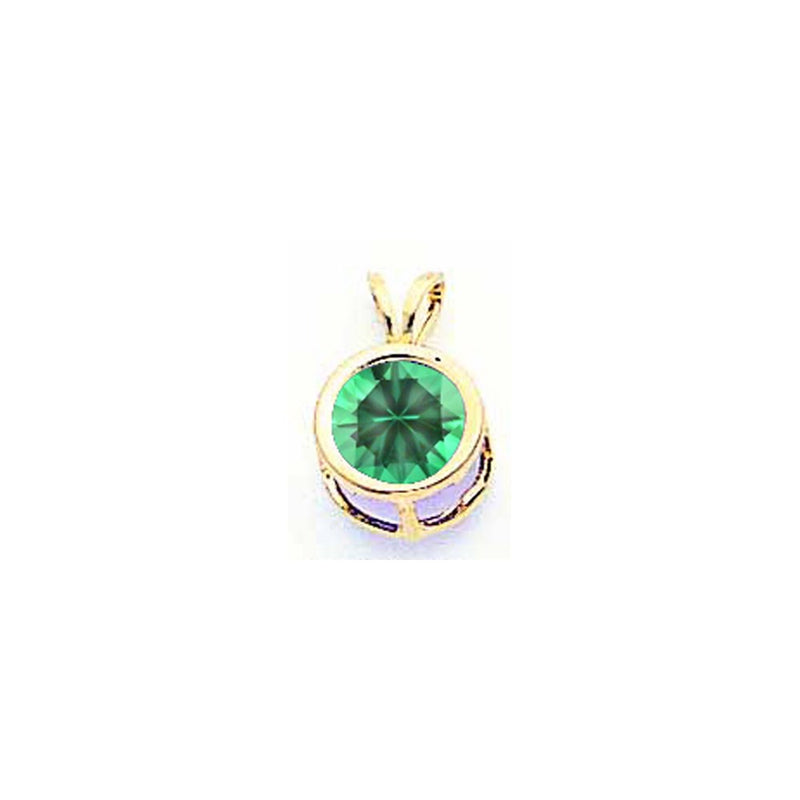 14K Yellow Gold 7mm Mount St. Helens bezel pendant