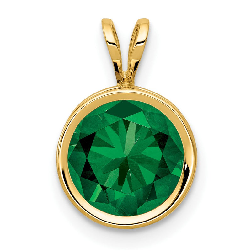 14K Yellow Gold 8mm Mount St. Helens bezel pendant