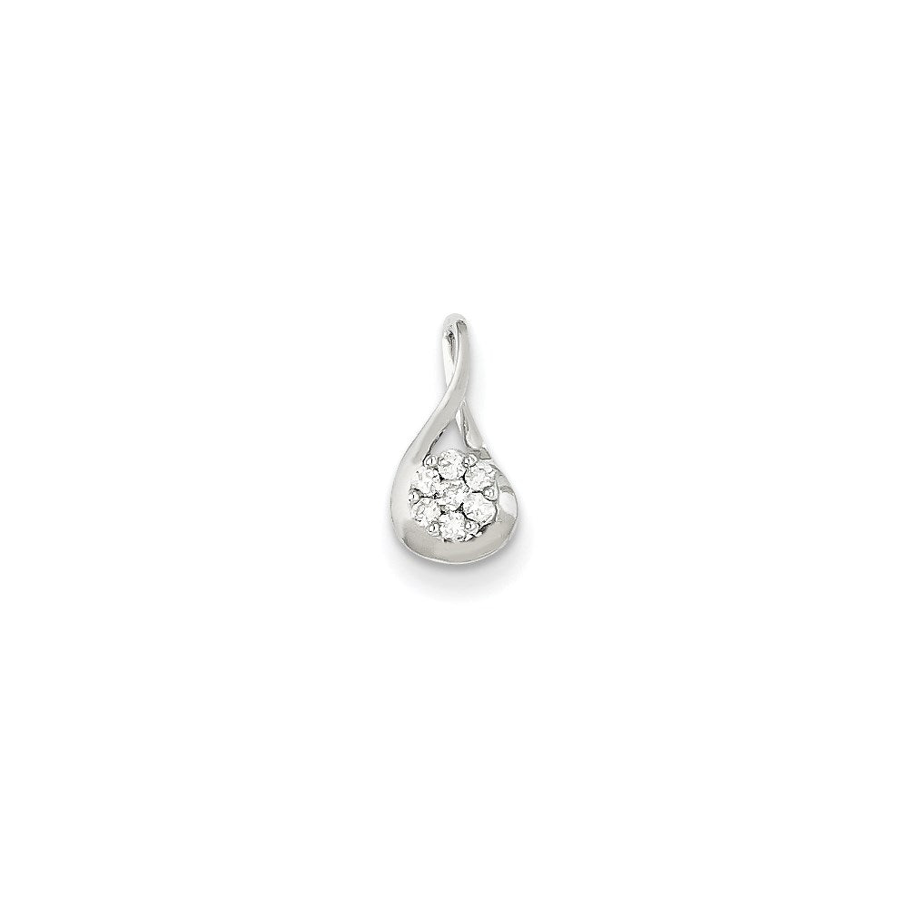 14k White Gold Real Diamond Pendant