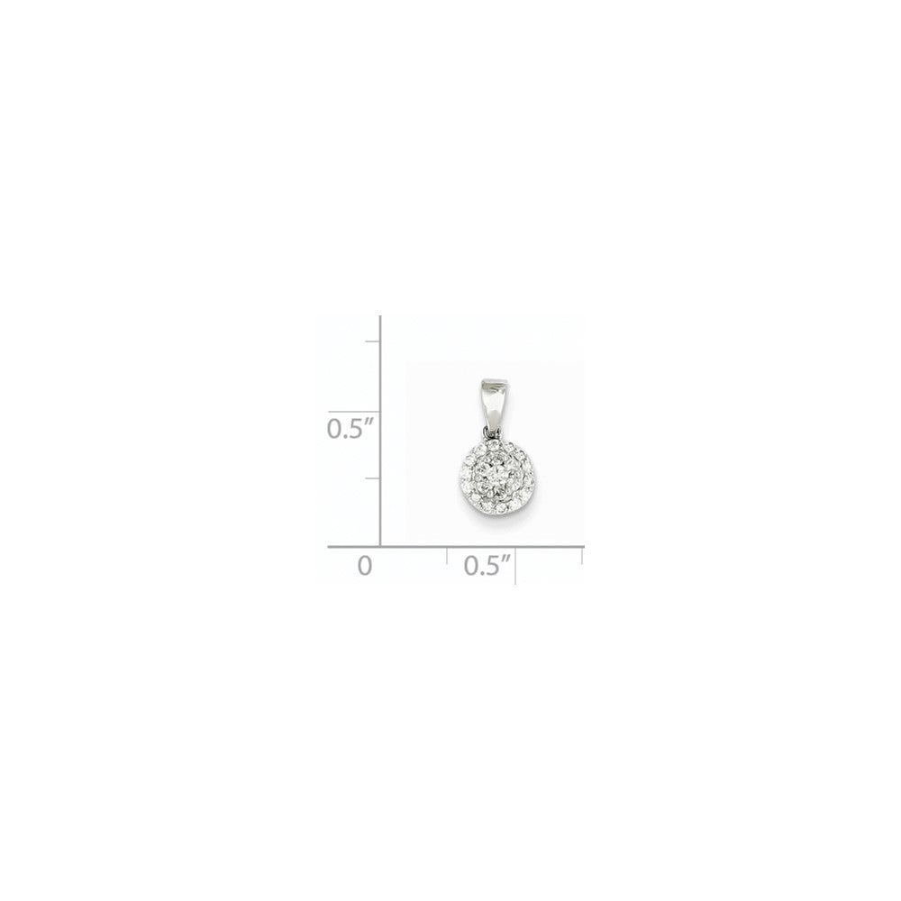14k White Gold Real Diamond Pendant