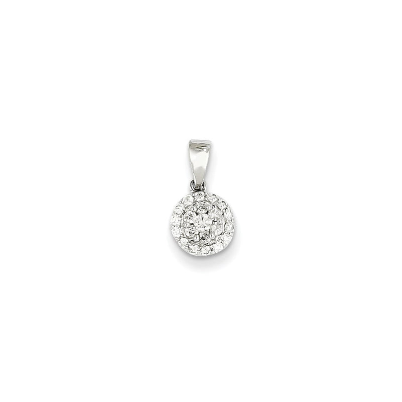 14k White Gold Real Diamond Pendant