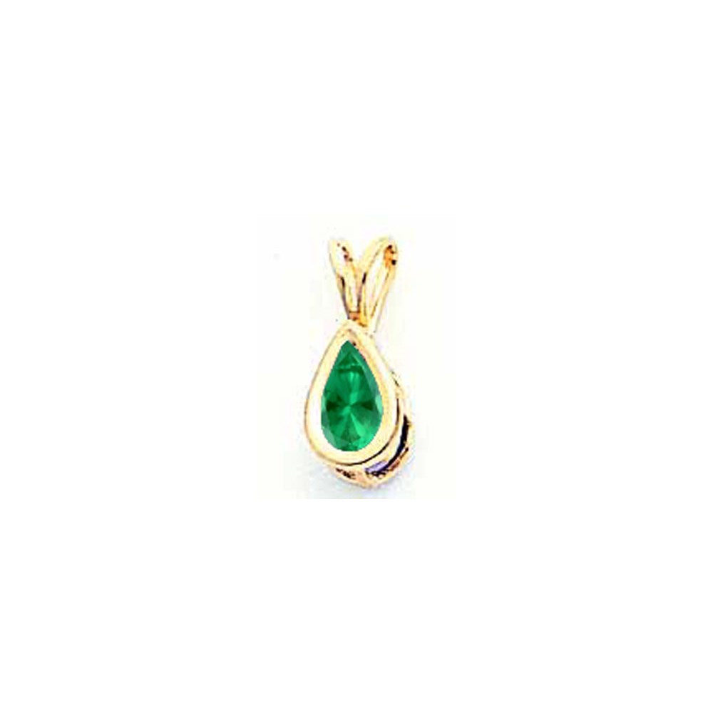 14K Yellow Gold 6x4mm Pear Mount St. Helens bezel pendant