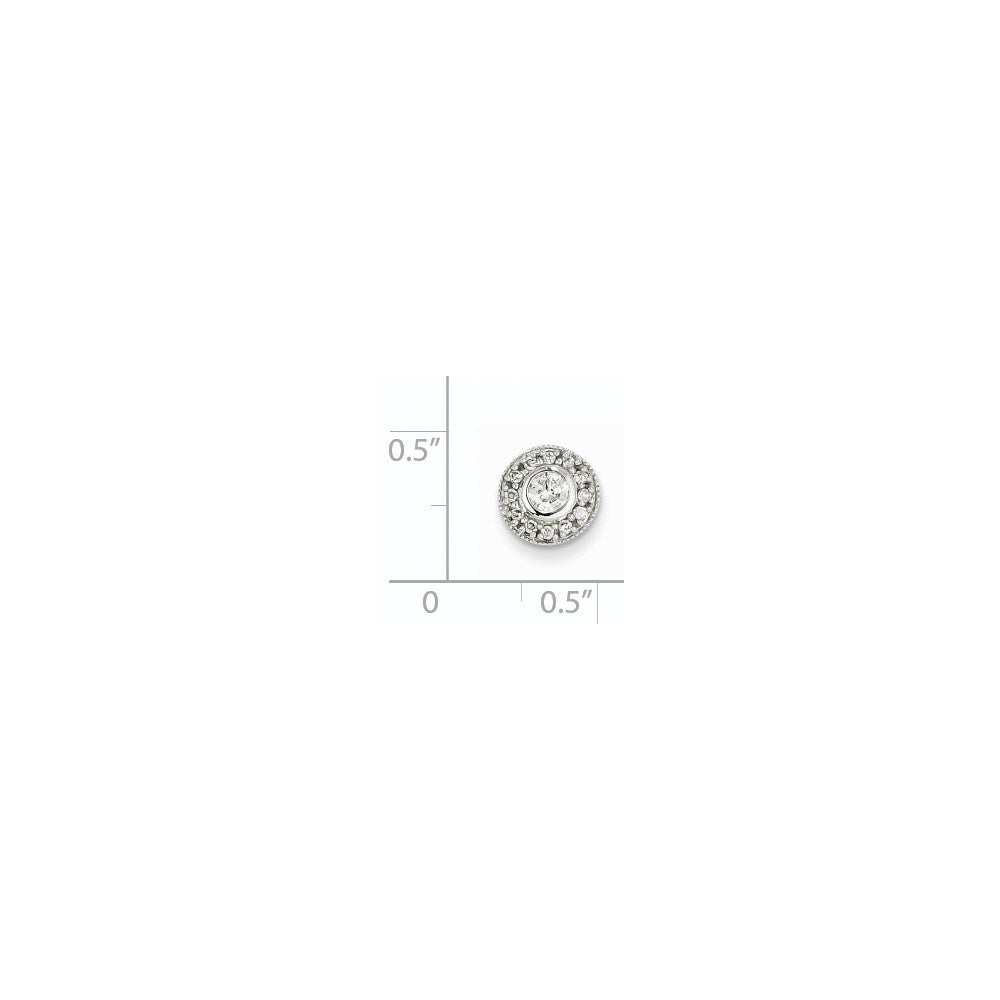 14k White Gold Diamond Circle Chain Slide