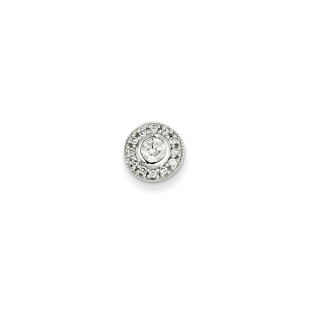 14k White Gold Diamond Circle Chain Slide