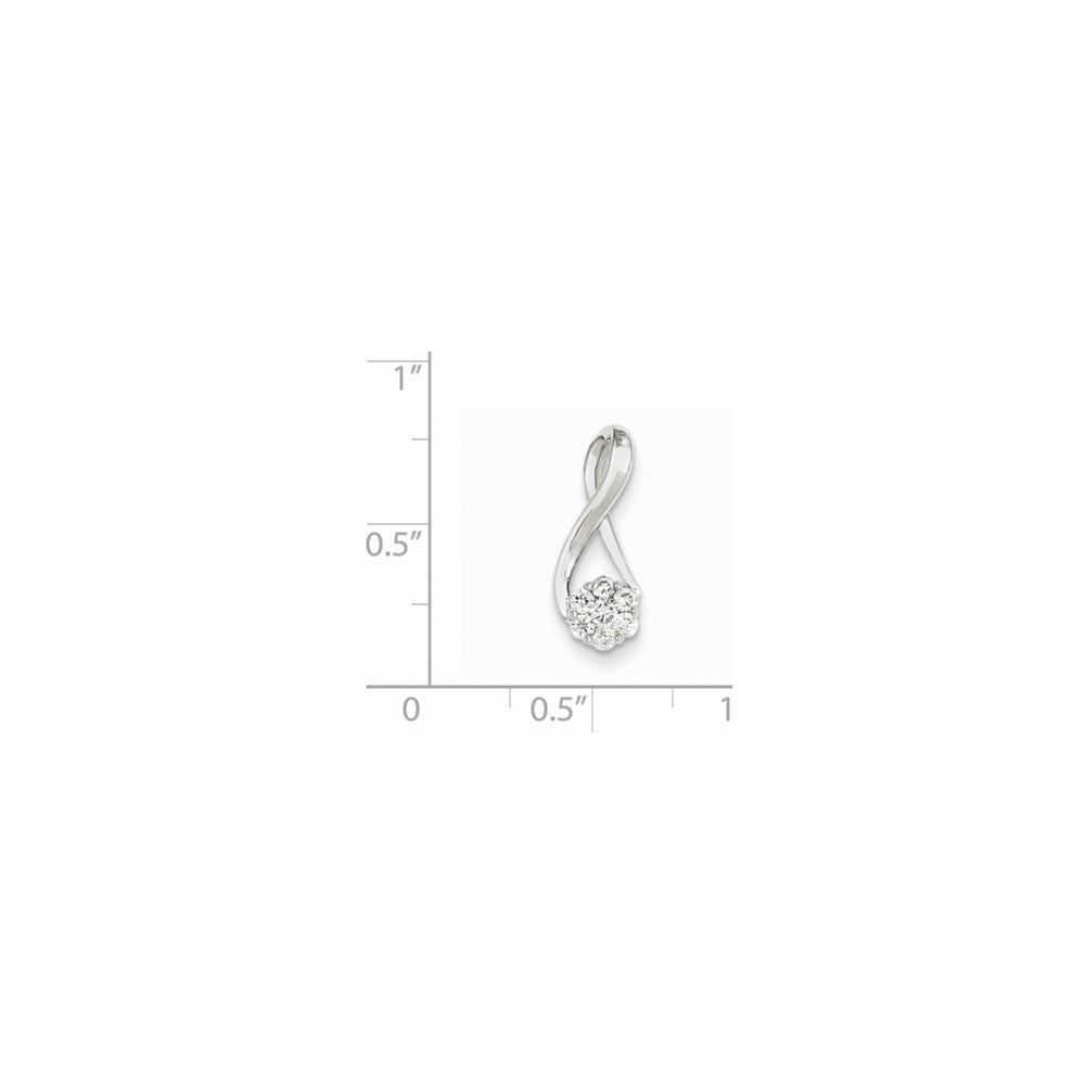 14k White Gold Real Diamond Chain Slide