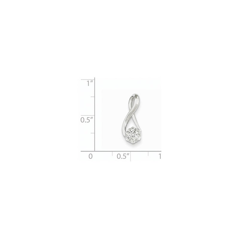 14k White Gold Real Diamond Chain Slide