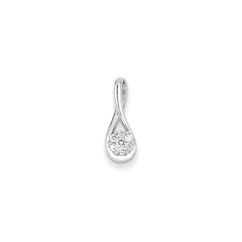 14k White Gold Real Diamond Pendant