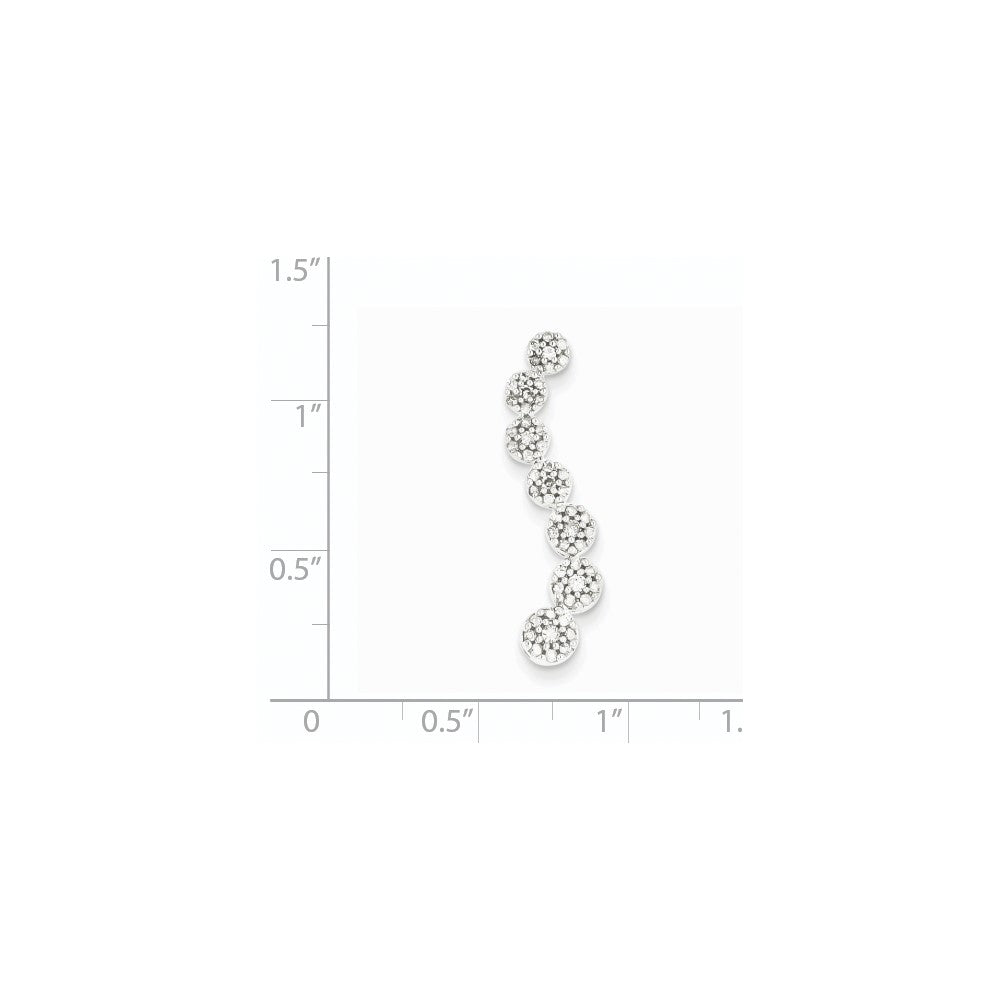 14k White Gold Real Diamond Flower Journey Chain Slide