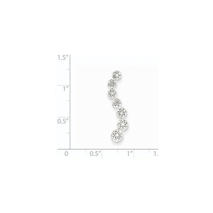14k White Gold Real Diamond Flower Journey Chain Slide