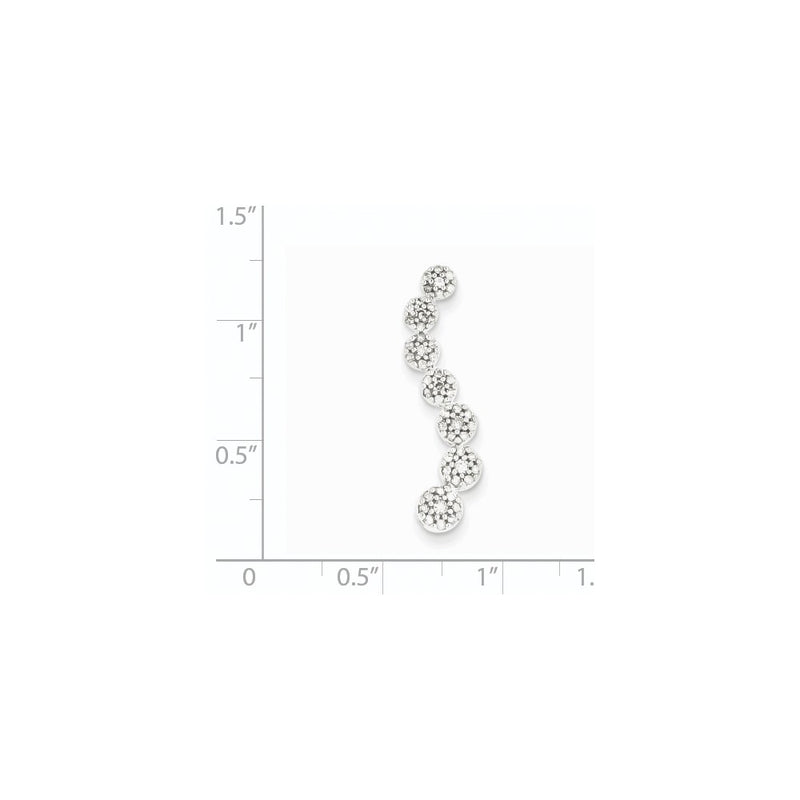 14k White Gold Real Diamond Flower Journey Chain Slide