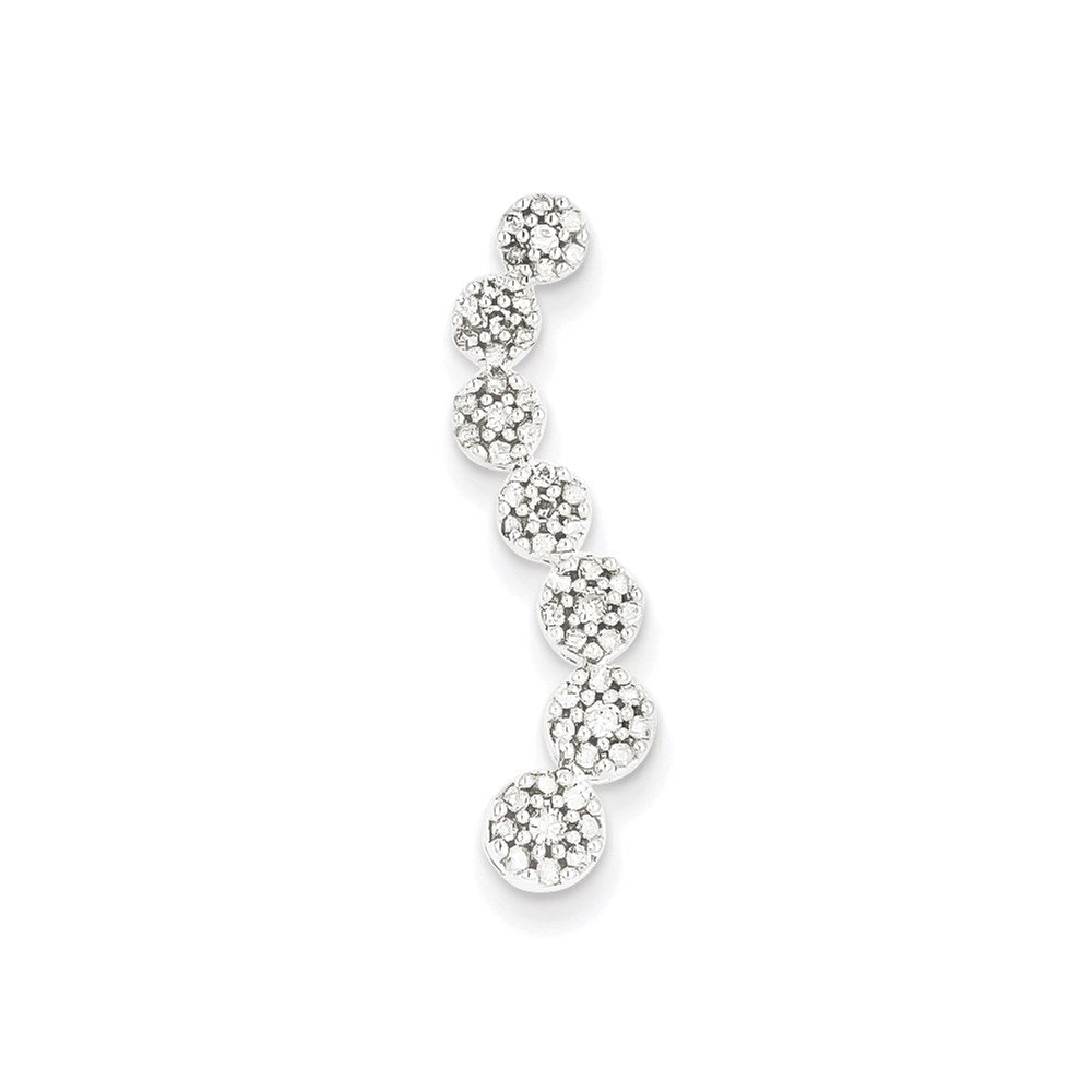 14k White Gold Real Diamond Flower Journey Chain Slide