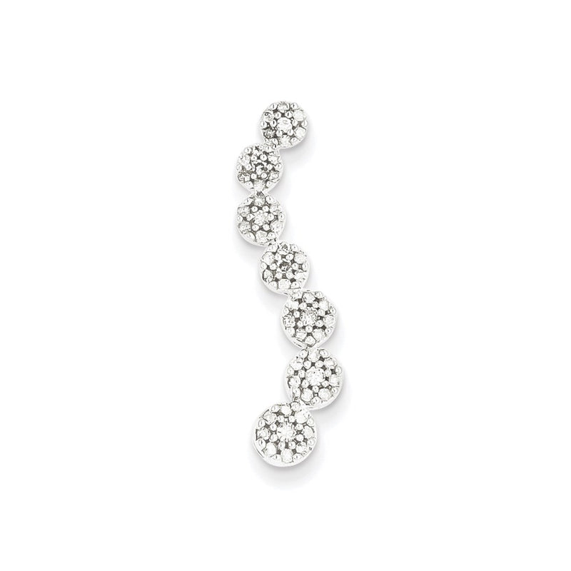 14k White Gold Real Diamond Flower Journey Chain Slide