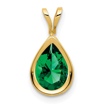 14K Yellow Gold 9x6mm Pear Mount St. Helens bezel pendant
