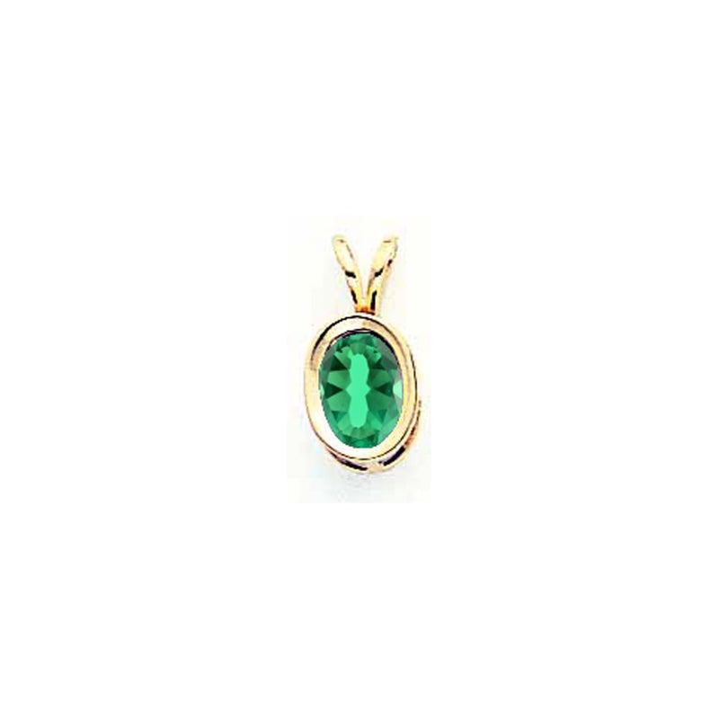 14K Yellow Gold 7x5mm Oval Mount St. Helens bezel pendant