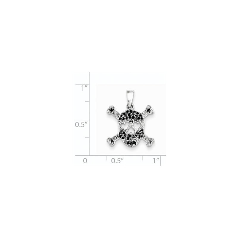 14k White Gold Black Real Diamond Pendant