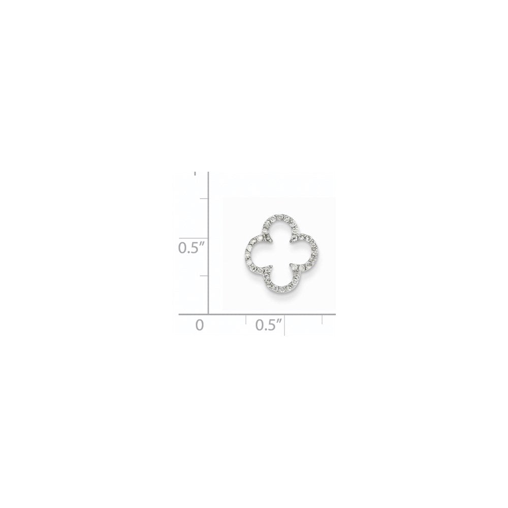 14k White Gold Diamond Chain Slide