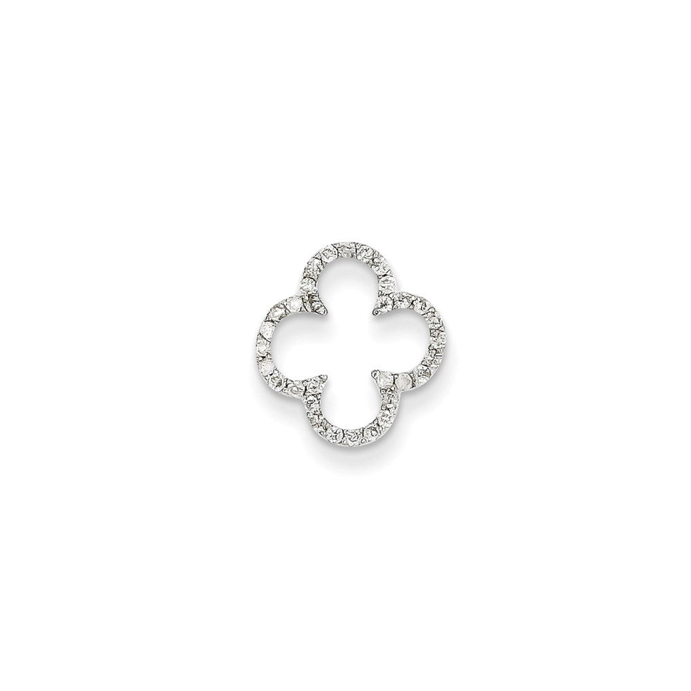 14k White Gold Diamond Chain Slide