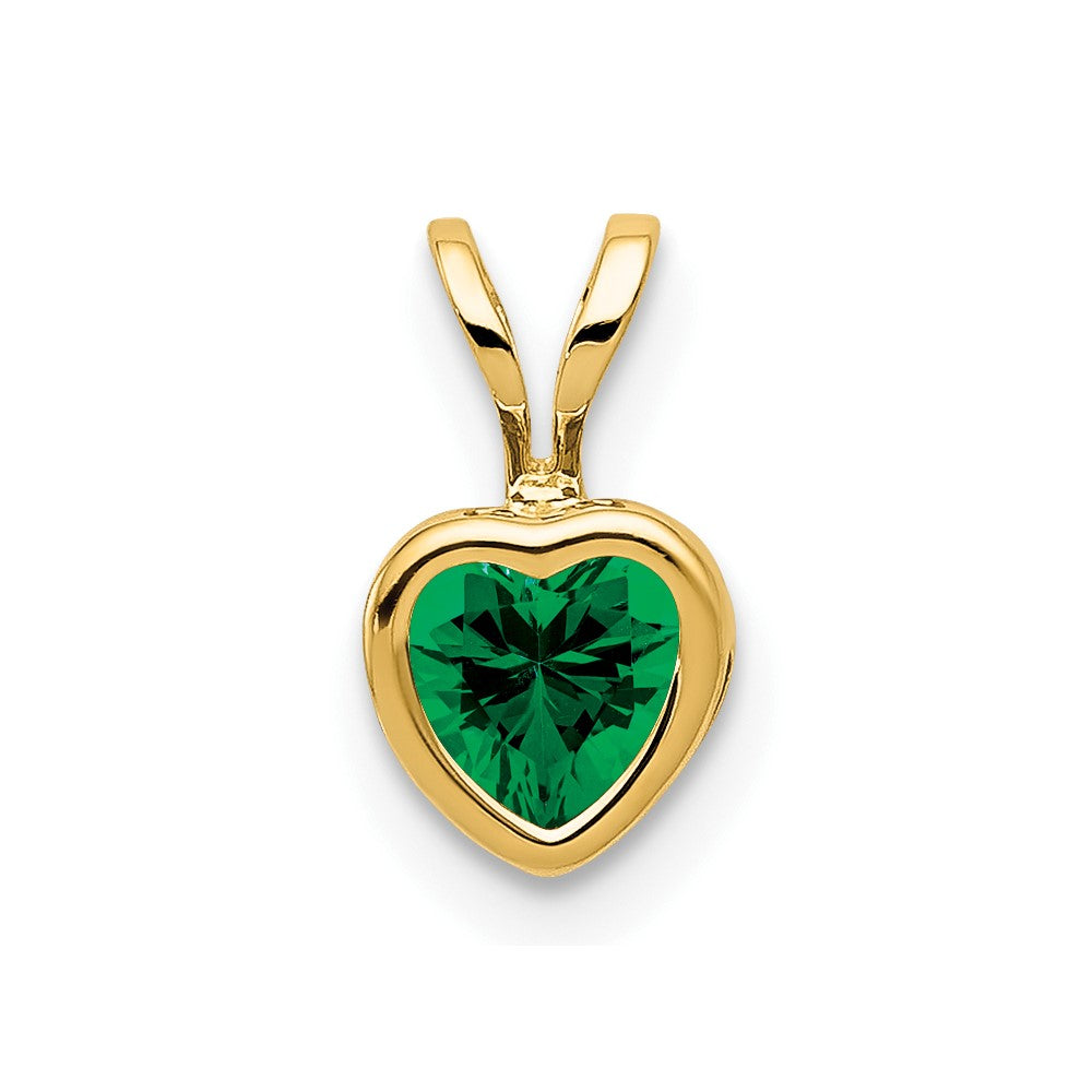 14K Yellow Gold 5mm Heart Mount St. Helens bezel pendant