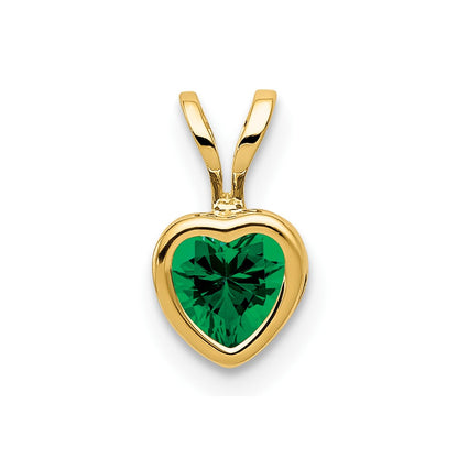 14K Yellow Gold 5mm Heart Mount St. Helens bezel pendant