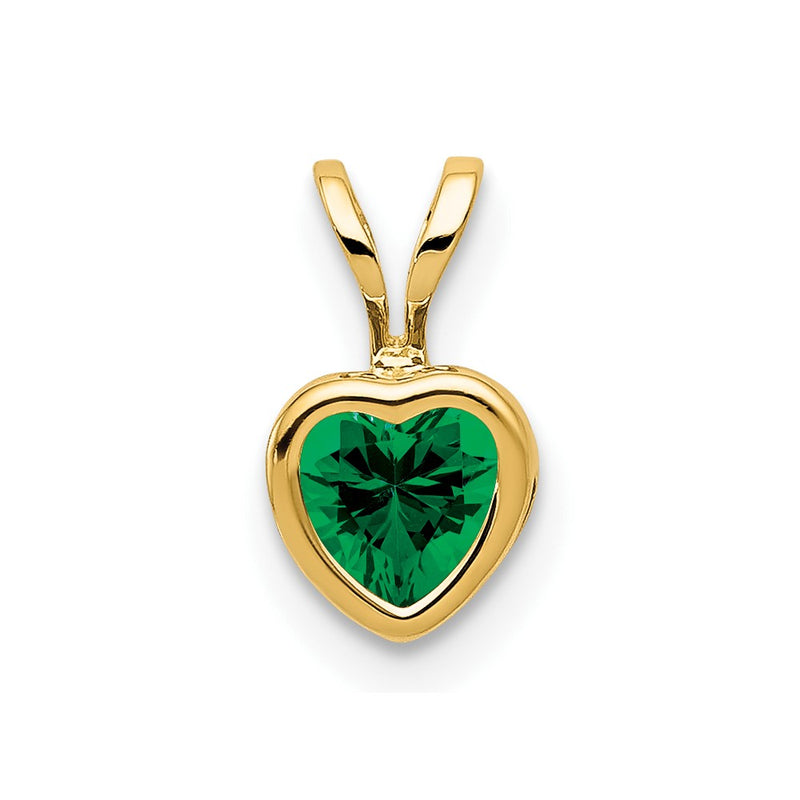 14K Yellow Gold 5mm Heart Mount St. Helens bezel pendant