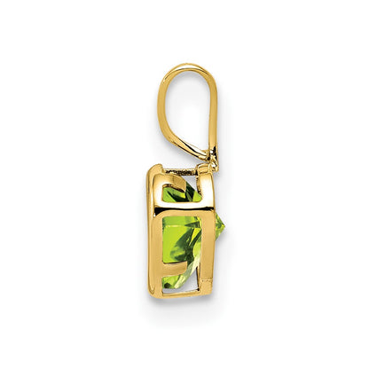 14K Yellow Gold 5mm Heart Peridot Bezel Pendant