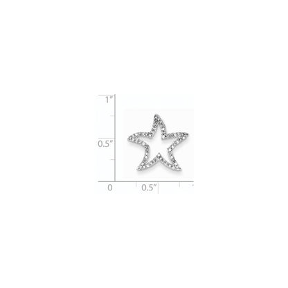 14k White Gold Real Diamond Star Chain Slide