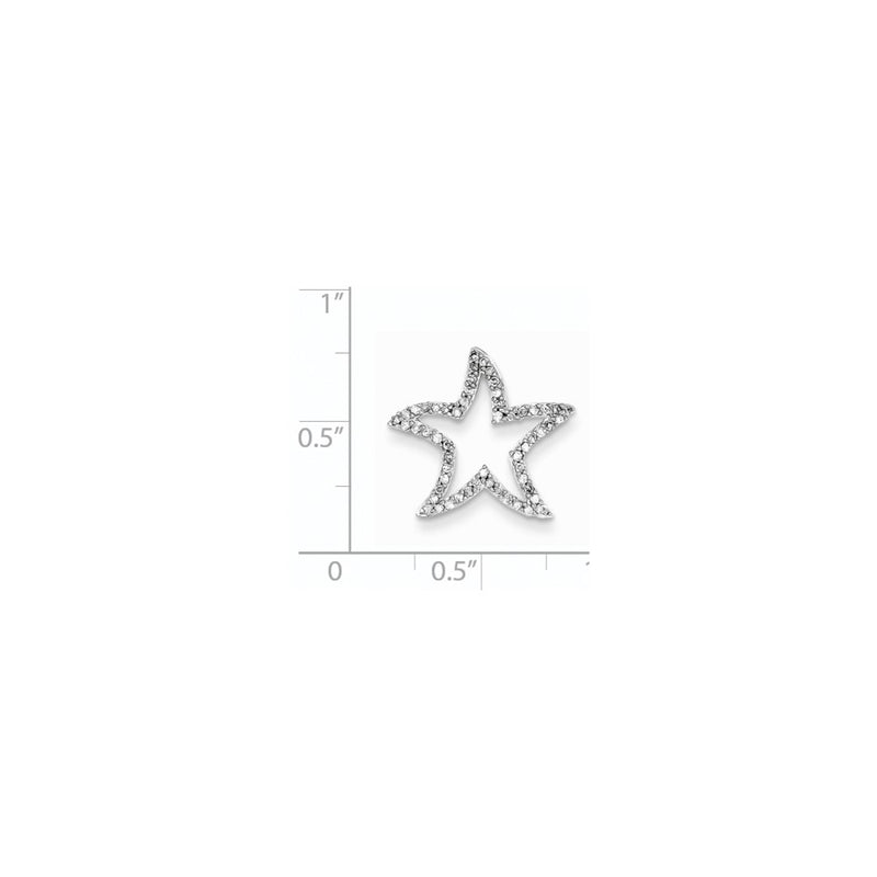 14k White Gold Real Diamond Star Chain Slide