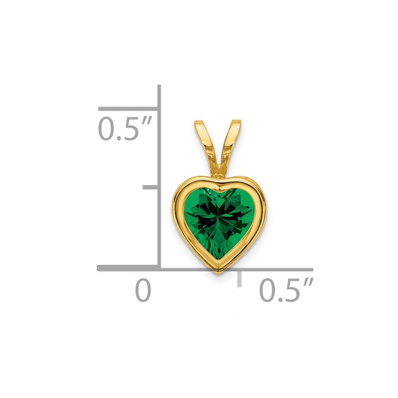14K Yellow Gold 6mm Heart Mount St. Helens bezel pendant