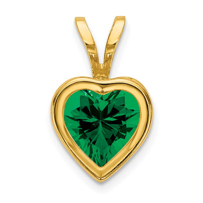 14K Yellow Gold 6mm Heart Mount St. Helens bezel pendant
