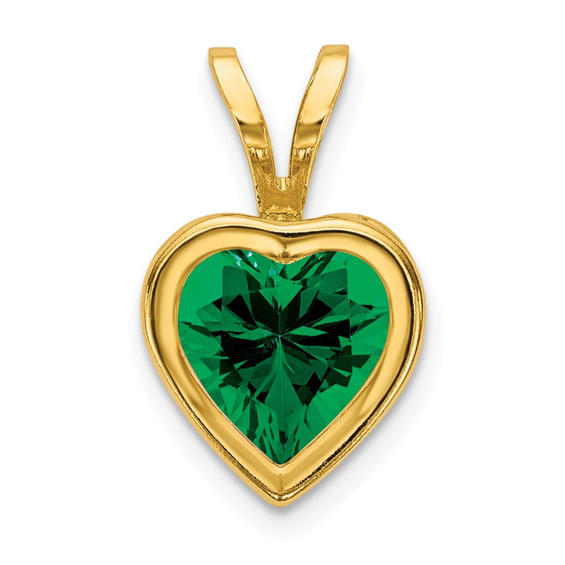 14K Yellow Gold 6mm Heart Mount St. Helens bezel pendant