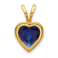 14K Yellow Gold 6mm Heart Sapphire bezel pendant