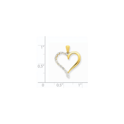 14k Diamond Heart Pendant