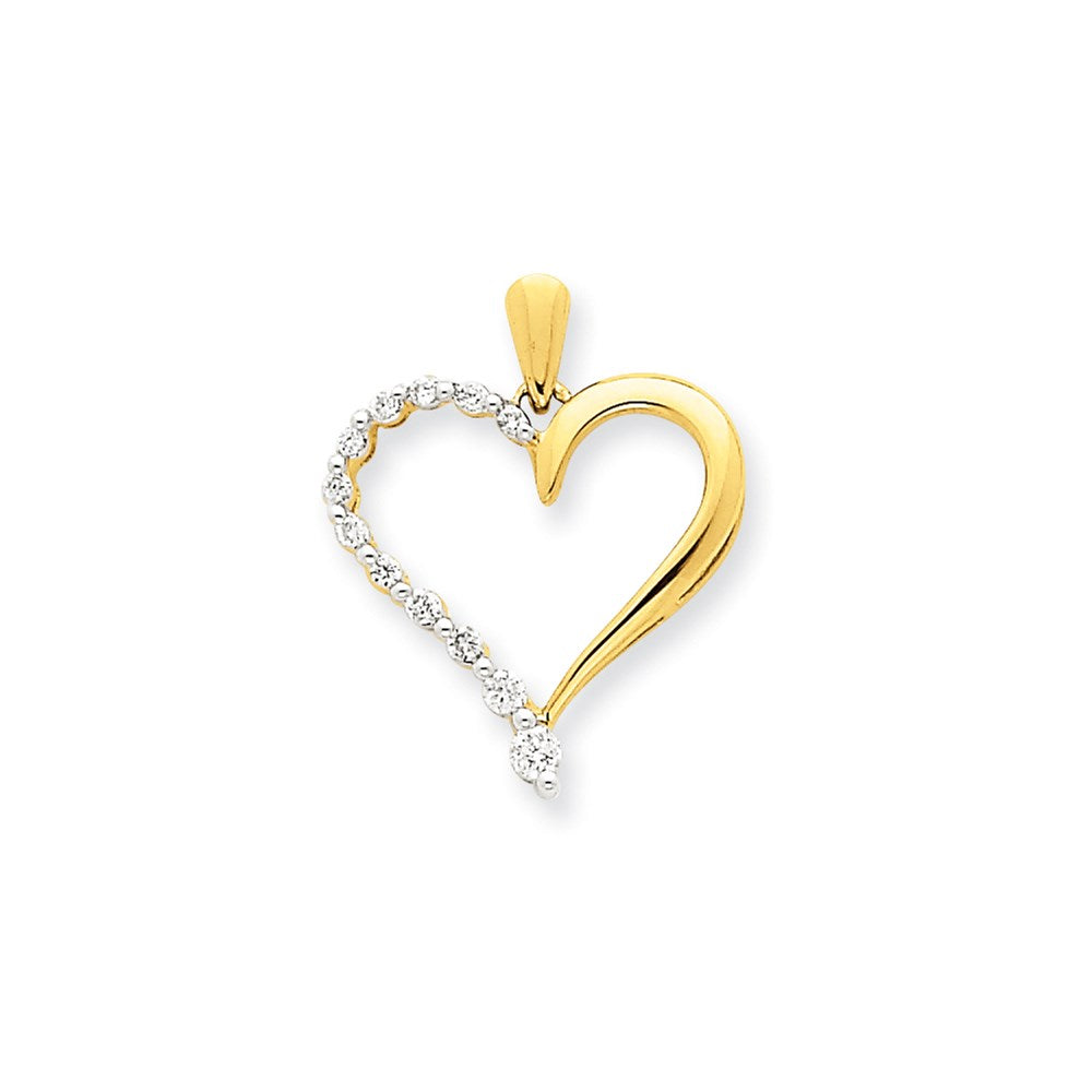 14k Diamond Heart Pendant
