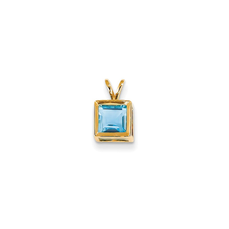 14K Yellow Gold Blue Topaz Pendant