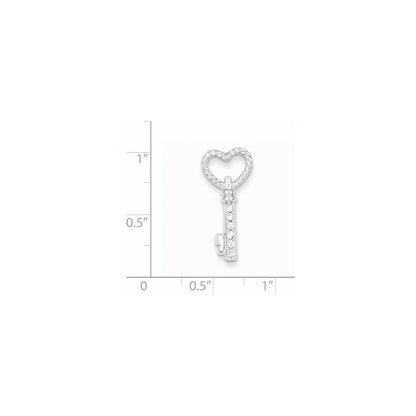 14k White Gold Real Diamond Key Chain Slide
