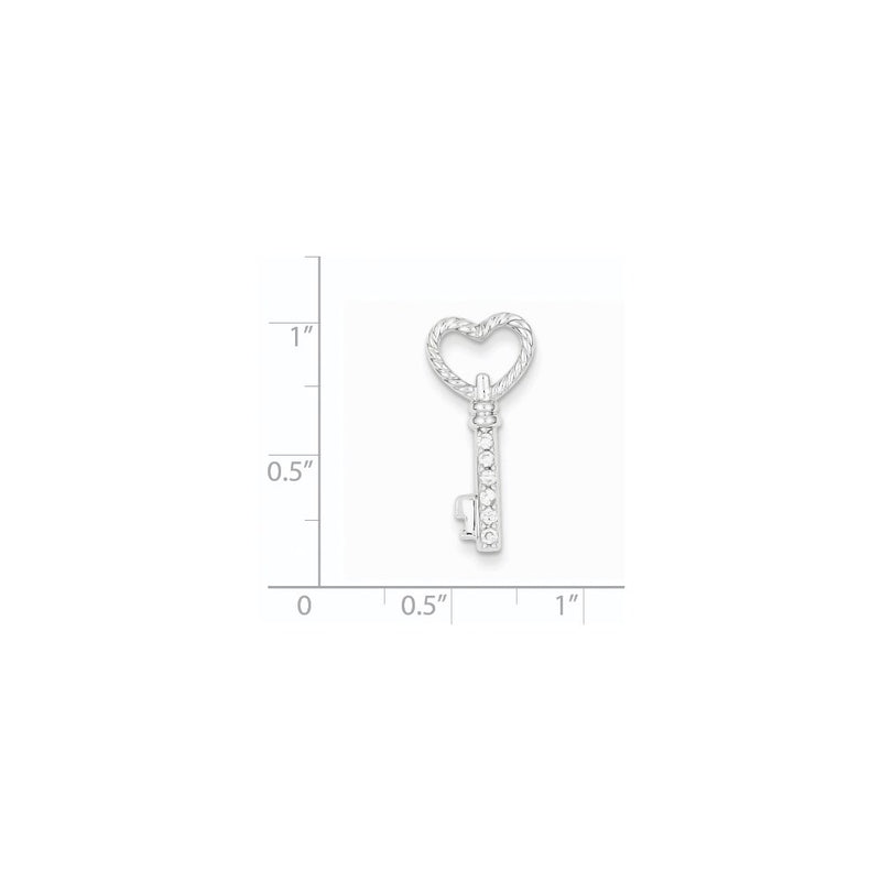 14k White Gold Real Diamond Key Chain Slide