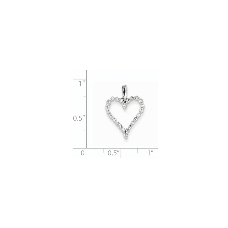 14k White Gold Real Diamond Heart Pendant