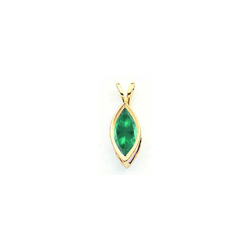 14K Yellow Gold 10x5mm Marquise Mount St. Helens bezel pendant