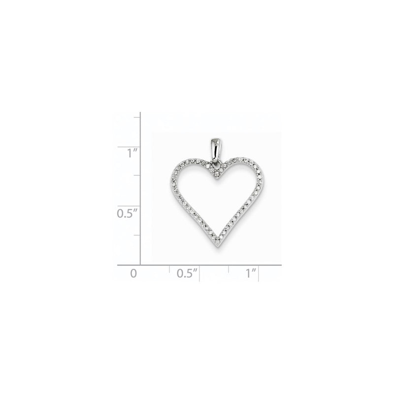 14k White Gold Real Diamond Heart Pendant