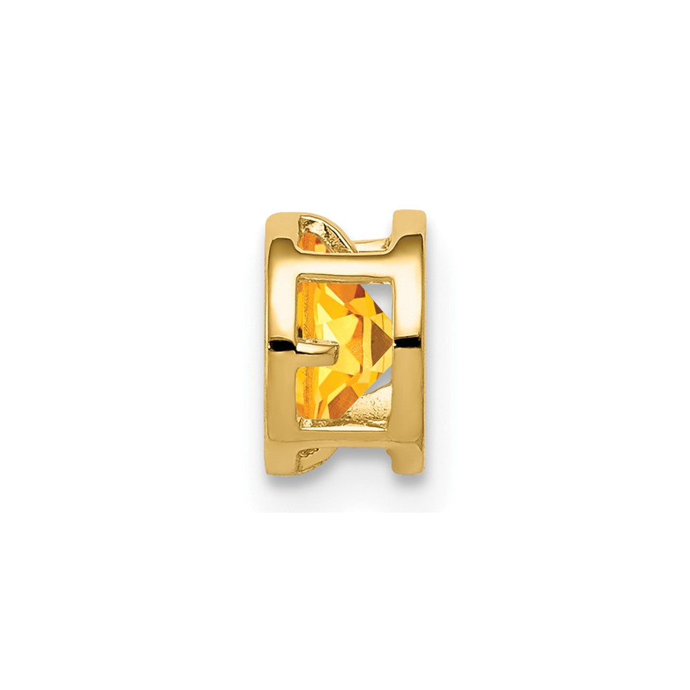 14K Yellow Gold 5mm Citrine bezel pendant